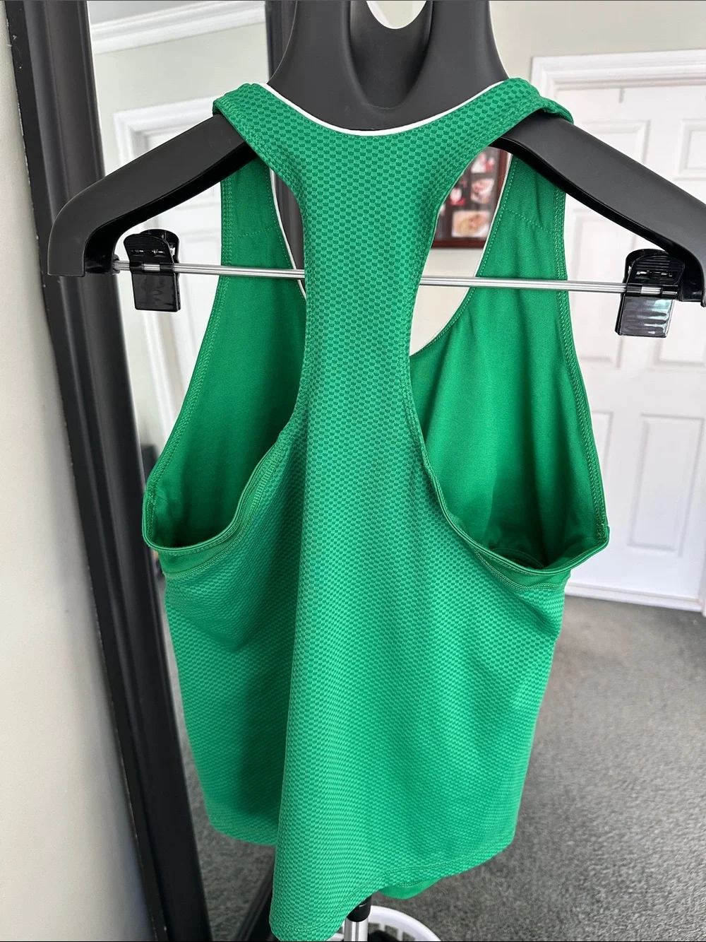 adidas Green Mesh-Panel Racerback Tank - Picture 4 of 6